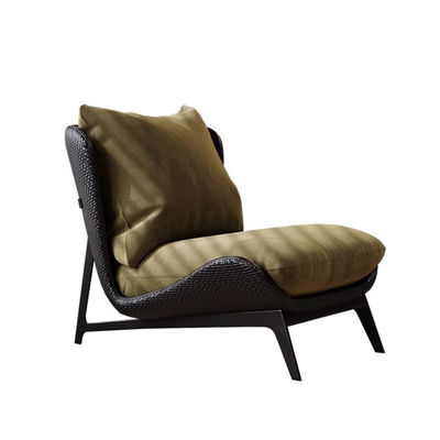 Rattan Frame Velvet Black Chair Modern Velvet Chesterfield Chair
