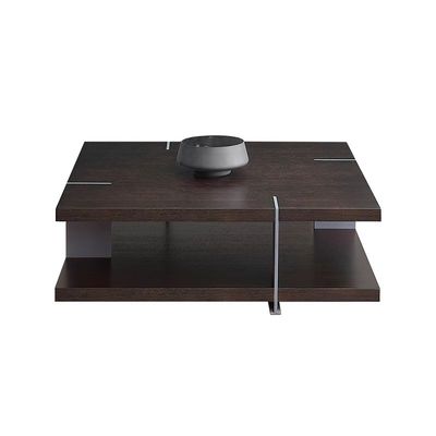Oak Wood Coffee Table Square Coffee Table With Stainless Steel Legs