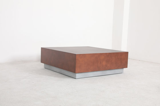 Wood Top Hotel Dining Table / Hot Pot Table with Brushed Gold Base