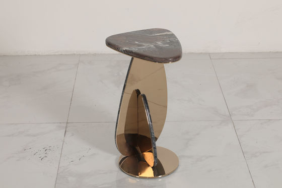 Customized Stainless Steel Marble Coffee End Table With Assembly Required And Modern Minimalism Style