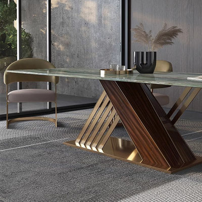 Brushed Marble Look Dining Table Gold Marble Top Dining Room Table