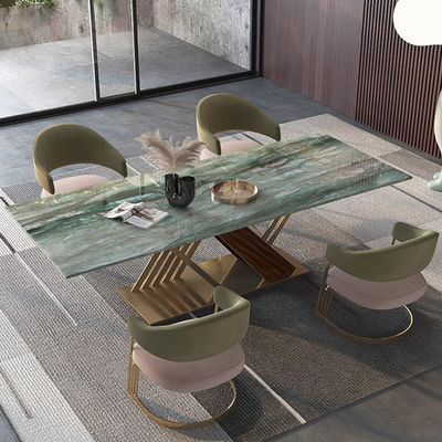 Brushed Marble Look Dining Table Gold Marble Top Dining Room Table