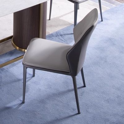 Dining Room Metal Dining Table Leather Upholstery High Back Chair For Restaurants