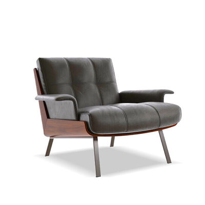 Leather Dark Grey Velvet Dining Chairs Customized With Oak Backrest