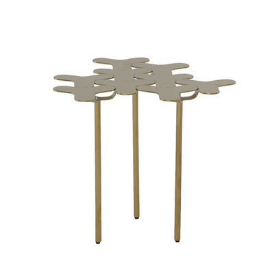 Stainless Champagne Gold Side Table Mirror Finish All Metal Side Table