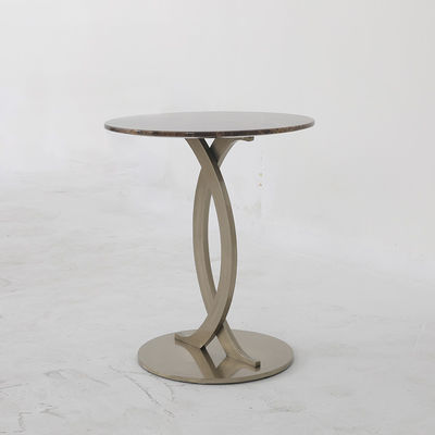 Brown Marble Metal Side Table Matt Bronze Marble Top Side Table