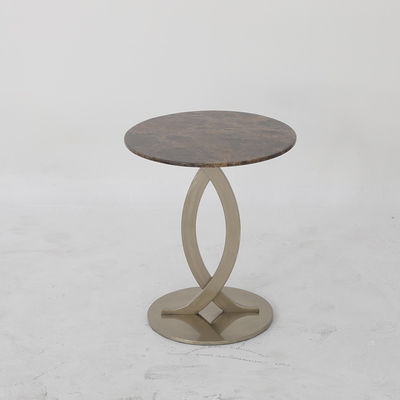 Brown Marble Metal Side Table Matt Bronze Marble Top Side Table