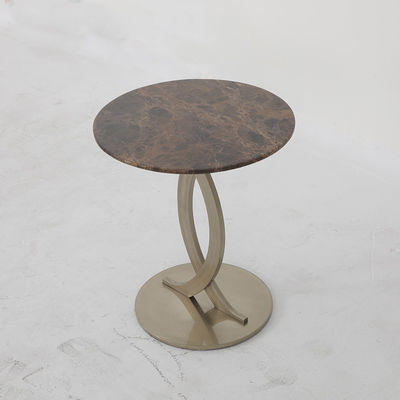 Brown Marble Metal Side Table Matt Bronze Marble Top Side Table