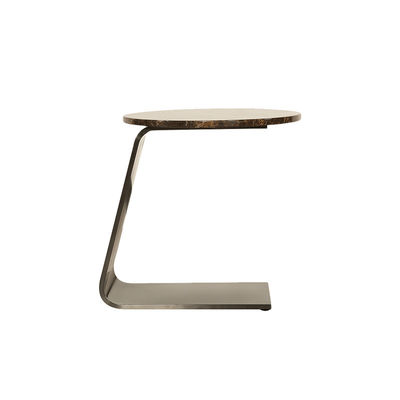 Brushed Matte Black Finish Coffee Table Marble Top Customized Stainless Steel Base