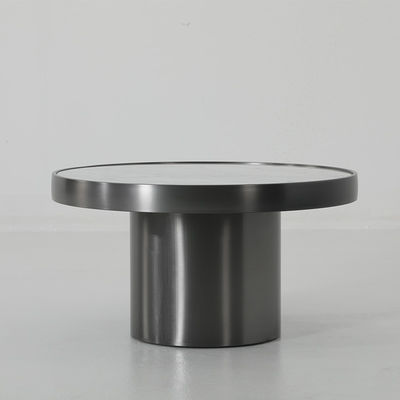 Round White Marble And Metal Accent Table Stainless Steel Base