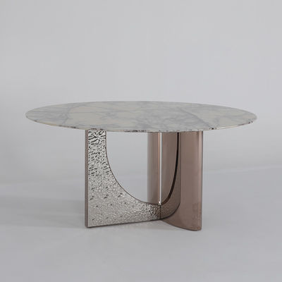 Natural Marble Top Counter Height Table Mirrored Circle Marble Dining Table