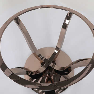 Shiny Marble Top Pedestal Table Rose Gold Base Round Table Marble Top