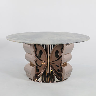 Butterfly Base Marble Top Tulip Table Grey Round Marble Dining Table For 4
