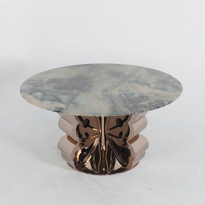 Butterfly Base Marble Top Tulip Table Grey Round Marble Dining Table For 4