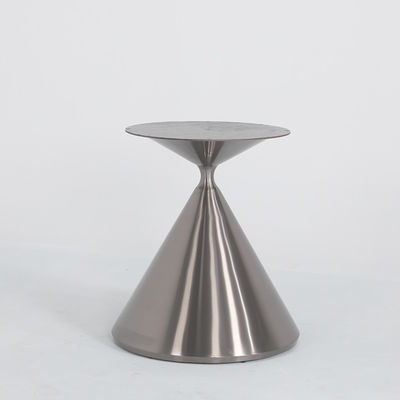 Matte Brown Gold Base Marble Dining Table With Stainless Steel Legs