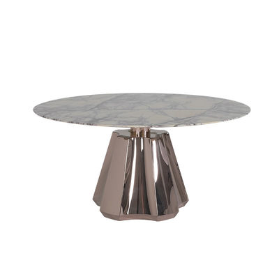Restaurant Custom Marble Dining Table Mirror Finish Gray Marble Dining Table