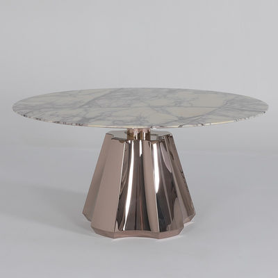 Restaurant Custom Marble Dining Table Mirror Finish Gray Marble Dining Table