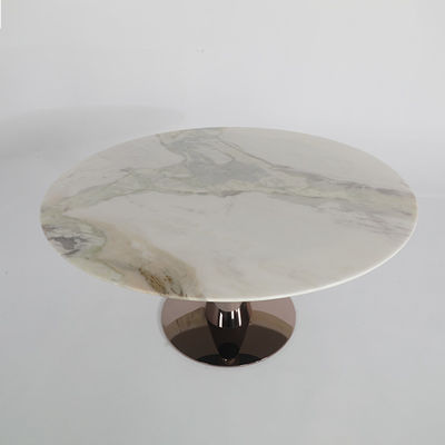 Stainless Marble Stone Dining Table Rose Gold Marble Top Dining Set