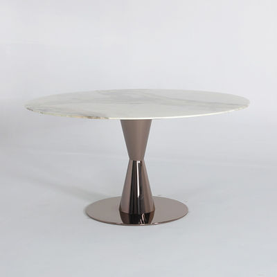 Stainless Marble Stone Dining Table Rose Gold Marble Top Dining Set