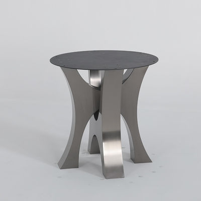 Round Luxury Marble Dining Table Stainless Steel Solid Marble Dining Table
