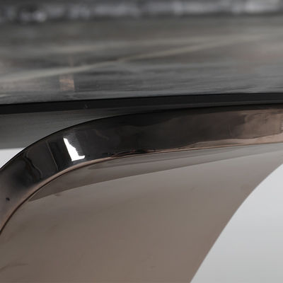 Rose Gold Base Marble Top Table With Metal Legs For Dining Room
