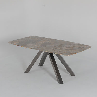Iron Base Round Marble Bistro Table Artificial Marble High Top Table