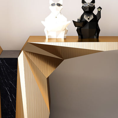 Stainless Steel Console Table Wall Table Angel Wing Shape With Brushed Gold Metal Base Hotel Villa And Living Room Use