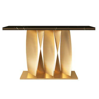Stainless Black Marble Console Table Marble Top Console Table With Drawers