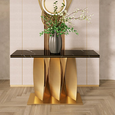 Stainless Black Marble Console Table Marble Top Console Table With Drawers