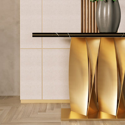 Stainless Black Marble Console Table Marble Top Console Table With Drawers