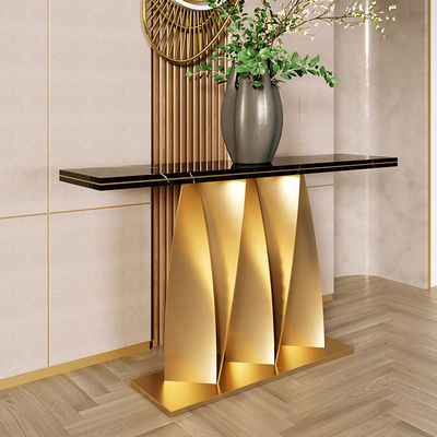 Stainless Black Marble Console Table Marble Top Console Table With Drawers