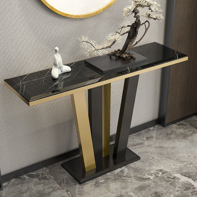 Ss Black Marble Top Console Table Satin Finish Marble Console With Drawers