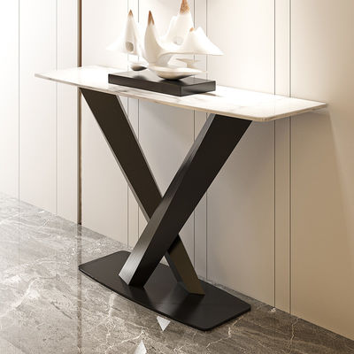 Antique White Marble Top Console Table Restaurant Use Narrow Entryway Table
