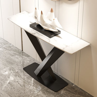 Antique White Marble Top Console Table Restaurant Use Narrow Entryway Table