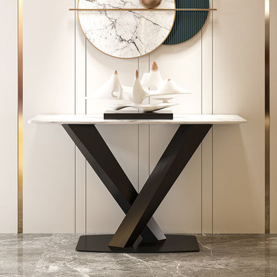 Antique White Marble Top Console Table Restaurant Use Narrow Entryway Table