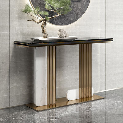 Wall Brass Gold Console Table Customized Marble Console Table With Storage