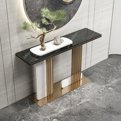 Wall Brass Gold Console Table Customized Marble Console Table With Storage