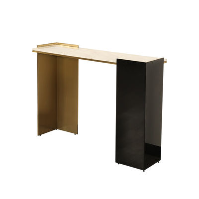 Bronze Marble Narrow Console Table For Hotel Living Room