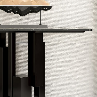 Bronze Black And Marble Console Table Stainless Steel and Walnut