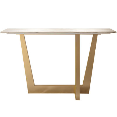 Gold Brushed Steel Console Table Marble Top Console Table With Storage