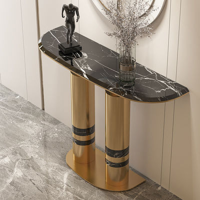 Brass Gold Entrance Console Table Marble Top Stainless Steel Console Table