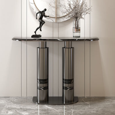 Brass Gold Entrance Console Table Marble Top Stainless Steel Console Table