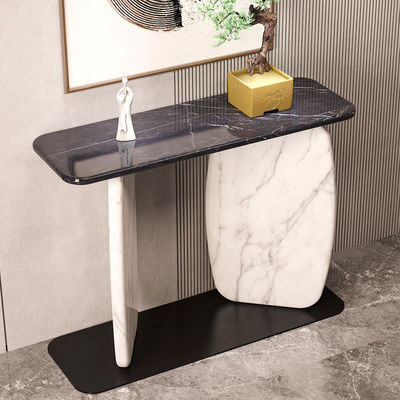 Iron Base Marble Top Entryway Table Customized Metal And Marble Console Table