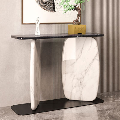 Iron Base Marble Top Entryway Table Customized Metal And Marble Console Table