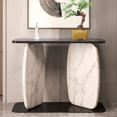 Iron Base Marble Top Entryway Table Customized Metal And Marble Console Table