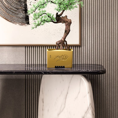 Iron Base Marble Top Entryway Table Customized Metal And Marble Console Table