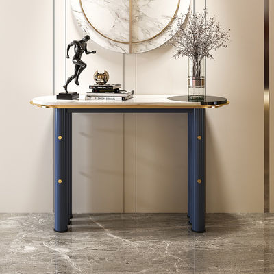 Iron Marble Console Table Brushed Gold Stainless Steel Entry Table