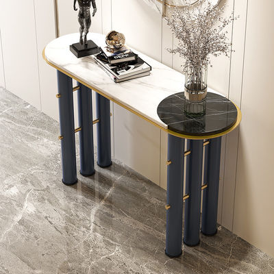 Iron Marble Console Table Brushed Gold Stainless Steel Entry Table