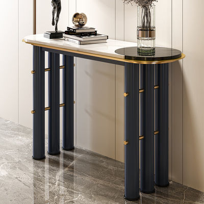 Iron Marble Console Table Brushed Gold Stainless Steel Entry Table
