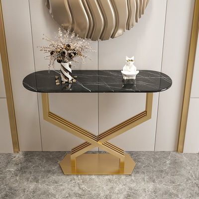 Metal Base Genuine Marble Console Table Gold Marble Console Table